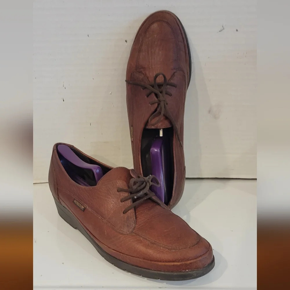 MEPHISTO BROWN LEATHER TIE SHOES‎ (sz US 10)